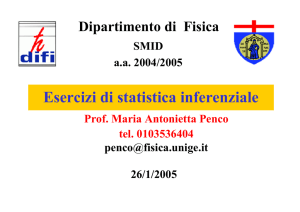 Esercizi di statistica inferenziale