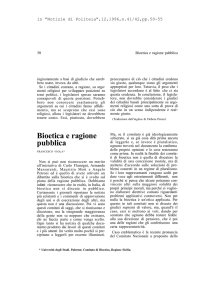 Bioetica e ragione pubblica - Università degli Studi di Palermo