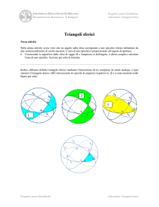 Triangoli sferici - Dipartimento di Matematica