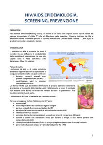 hiv/aids.epidemiologia, screening, prevenzione