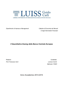 Il Quantitative Easing della Banca Centrale Europea Anno