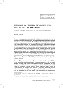 rinnovare la filosofia. riflessioni sulla fides et ratio 15 anni dopo