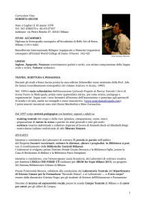 Curriculum Vitae ROBERTA SECCHI Nata a Cagliari il 18 marzo