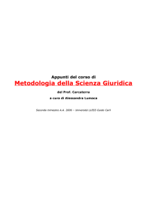 Appunti di Metodologia della scienza giuridica, Prof. Carcaterra