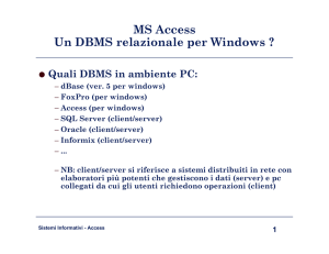 MS Access Un DBMS relazionale per PC
