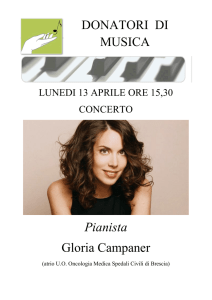 Pianista Gloria Campaner DONATORI DI MUSICA