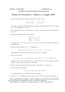 Esame di Geometria e Algebra, 5 maggio 2009