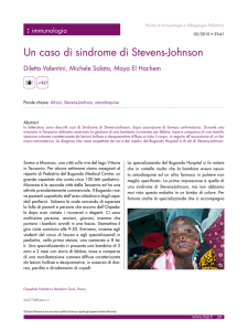 Un caso di sindrome di Stevens-Johnson