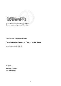 Gestione dei thread in C++11, C# e Java