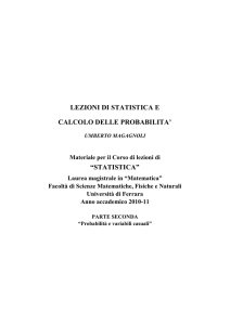 lezioni di statistica e calcolo delle probabilita