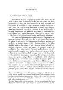 1. Il problema della verità in Hegel Nell`articolo What Is Hegel`s