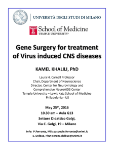 Gene Surgery for treatment of Virus induced CNS diseases