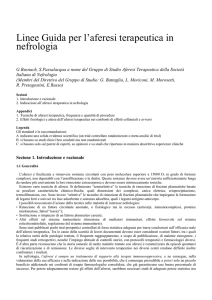 Linee Guida per l`aferesi terapeutica in nefrologia