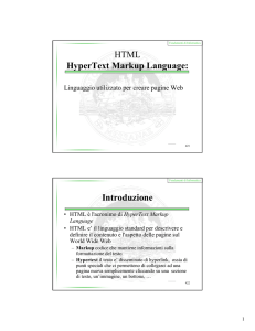 HTML HyperText Markup Language: Introduzione