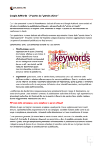 Google AdWords - 3ª parte: Le “parole chiave”