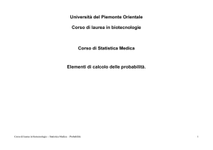 L 3 Elementi di calcolo delle probabilità