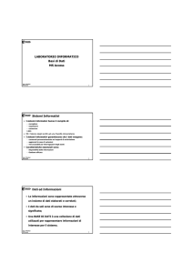 LABORATORIO INFORMATICO Basi di Dati MS Access