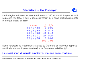 Statistica - Un Esempio - Dipartimento di Matematica