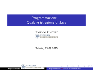 Programmazione — Qualche istruzione di Java