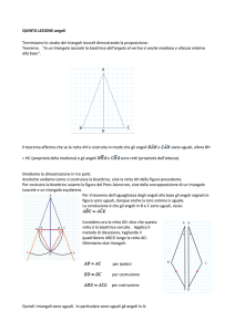 QUINTA LEZIONE-angoli Terminiamo lo studio dei triangoli isosceli