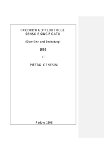 Frege, Senso e significato - Letteratura Italiana di Pietro G