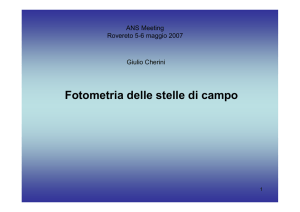 Fotometria delle stelle di campo