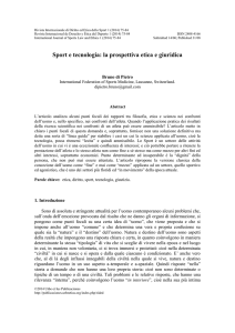 Sport e tecnologia: la prospettiva etica e giuridica