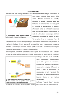 IL METABOLISMO Abbiamo visto quali siano gli elementi di cui i