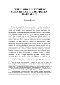 l`ebraismo e il pensiero scientifico: il caso della kabbalah