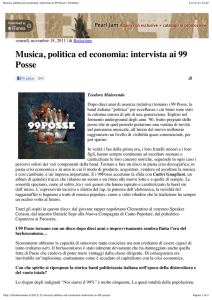 Musica, politica ed economia: intervista ai 99 Posse | Frontiere