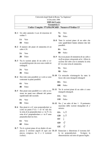 SSIS del Lazio Geometria 2 Codice Compito