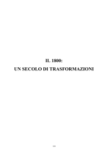 il 1800: un secolo di trasformazioni