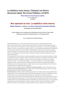 La statistica come risorsa. Colloquio con Enrico Giovannini (Istat