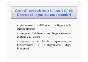 Corso di laurea triennale in Lettere (L