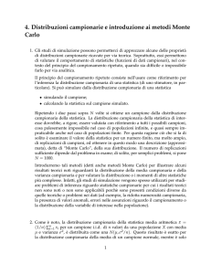4. Distribuzioni campionarie e introduzione ai metodi Monte Carlo
