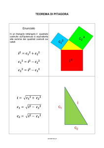 Teorema di Pitagora - SCUOLA SECONDARIA DI I GRADO “G