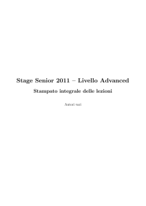 Stage Senior 2011 – Livello Advanced