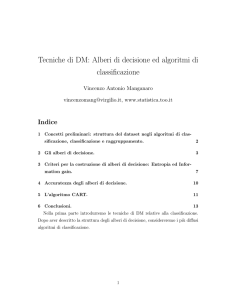 Tecniche di DM: Alberi di decisione ed algoritmi - Digilander