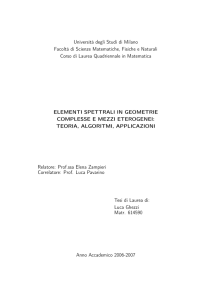 Università degli Studi di Milano Facoltà di Scienze Matematiche