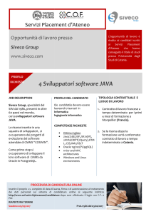 4 Sviluppatori soft 4 Sviluppatori software JAVA ftware JAVA