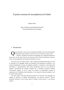 Il primo teorema di incompletezza di Gödel
