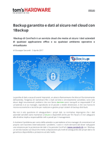 Backup garantito e dati al sicuro nel cloud con 1Backup