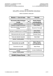 SVILUPPO LOCALE ED ECONOMIA SOLIDALE Modulo 1