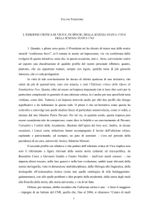 1 L`EDIZIONE CRITICA DI VICO E, IN SPECIE, DELLA SCIENZA