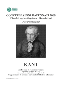 Kant (pdf - 181,2 KB) - Istituzione Biblioteca Classense