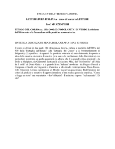 FACOLTA` DI LETTERE E FILOSOFIA LETTERATURA ITALIANA