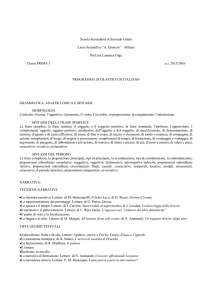 programma italiano 1i - Liceo Scientifico Statale Einstein Milano