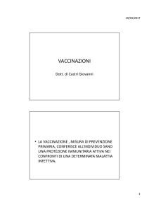 Vaccinazioni - Dipartimento di Scienze della Formazione