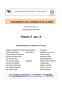 Classe V sez. A - liceo Paleocapa