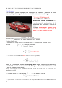 Il moto rettilineo uniformemente accelerato